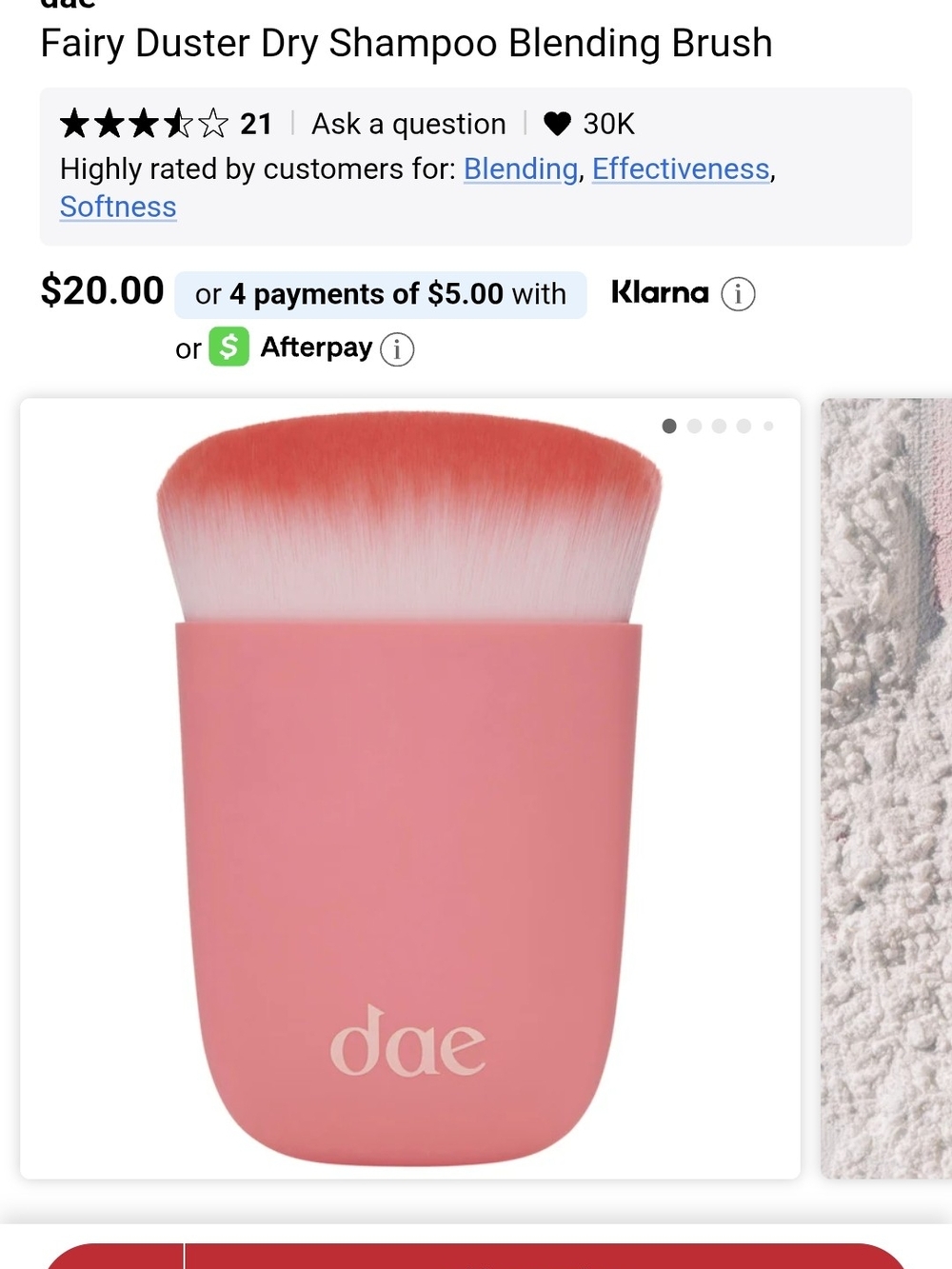 dae Fairy Duster Dry Shampoo Blending Brush - Pink Ombre
